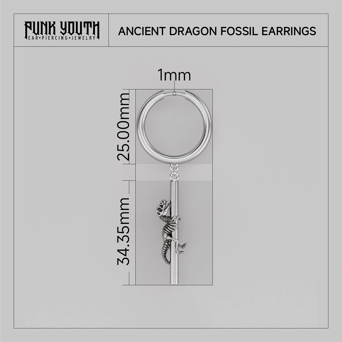 ANCIENT DRAGON FOSSIL EARRINGS