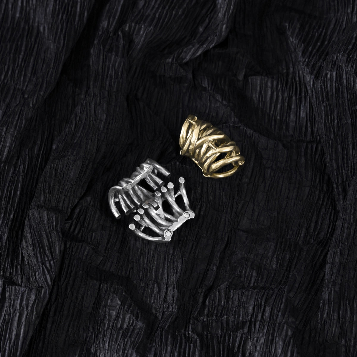 INTERWOVEN THORN EAR CUFFS