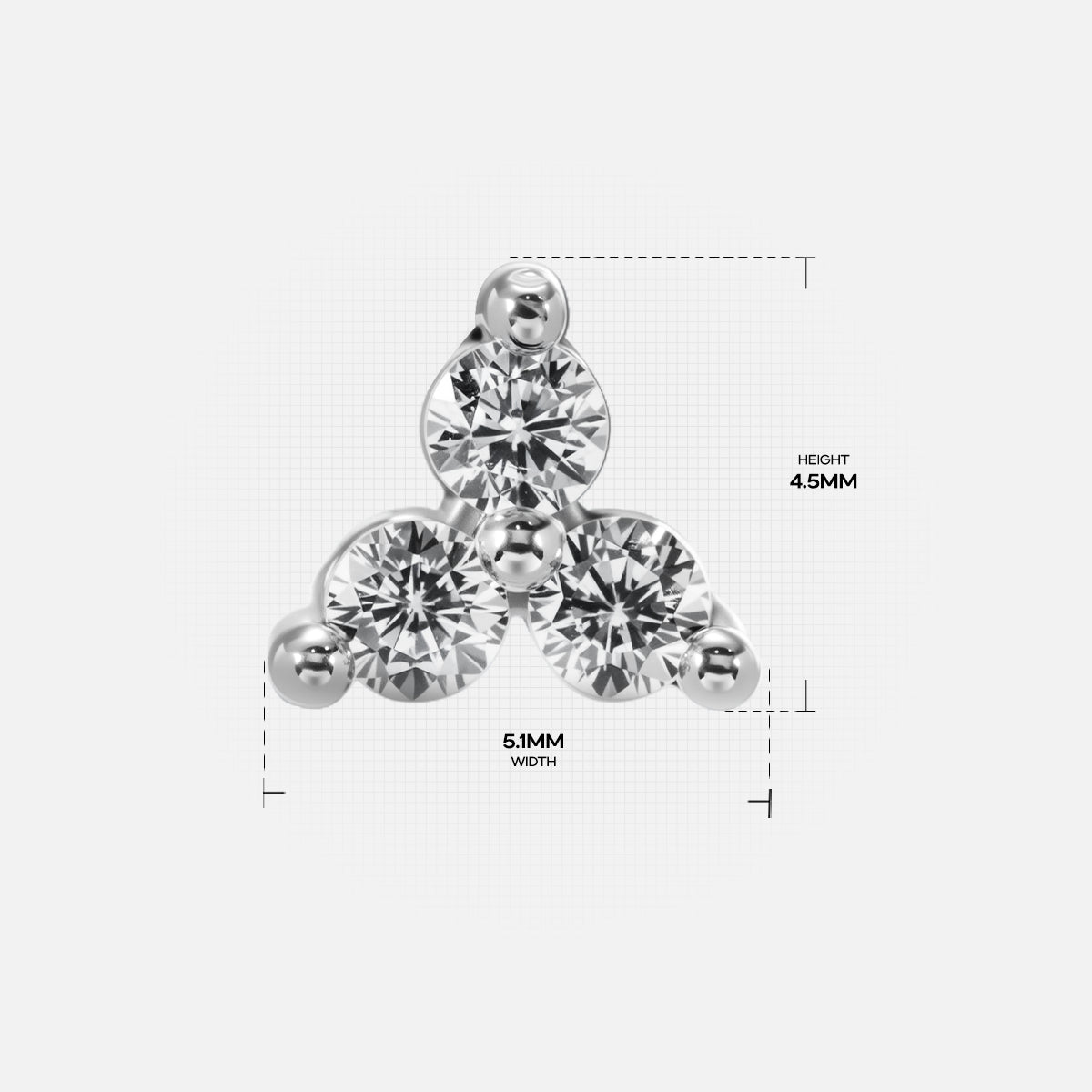 TRIO FLAT BACK STUD