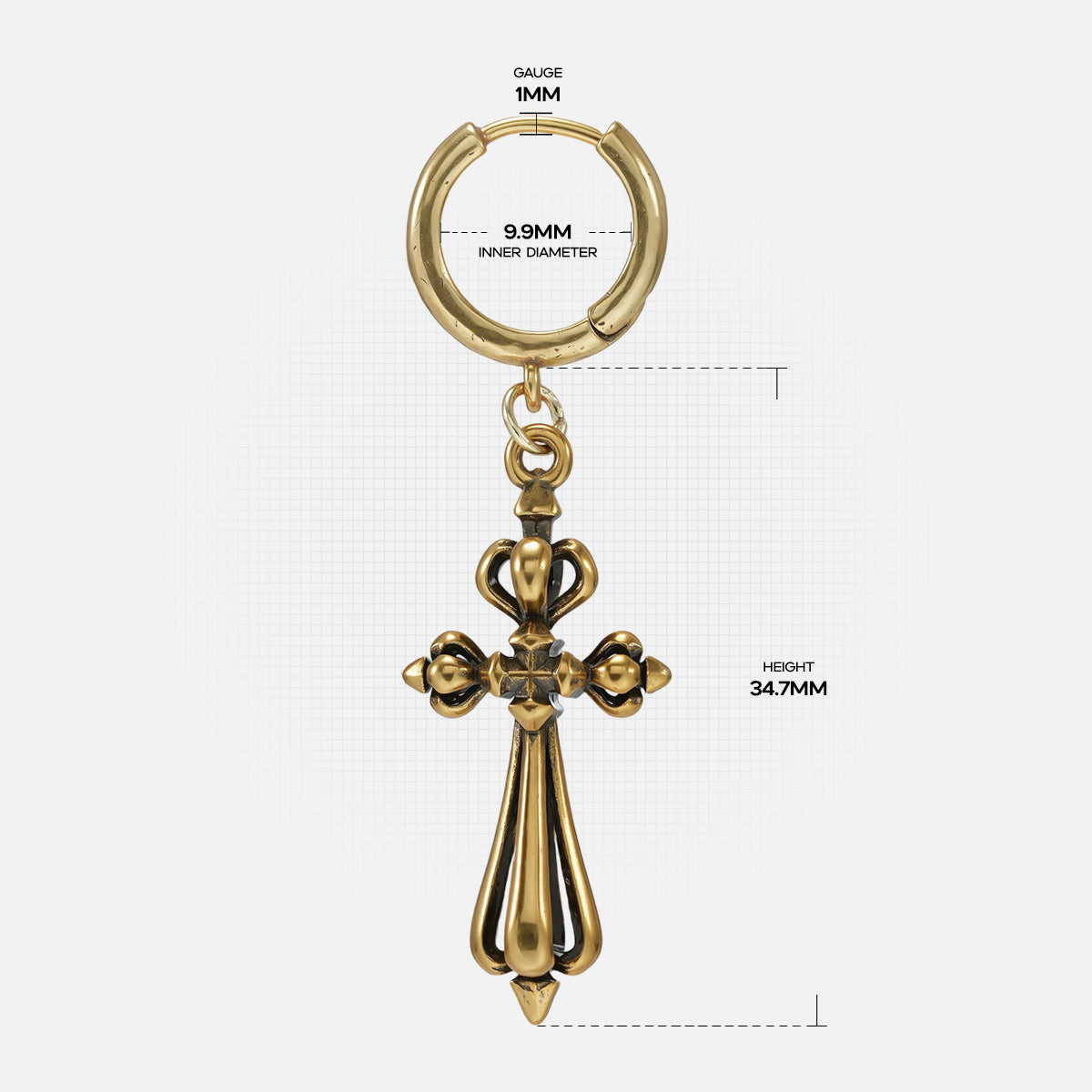 ELEGANCE CROSS EARRINGS