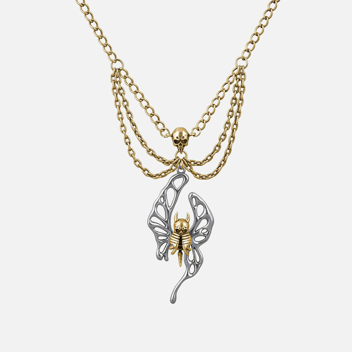 ETHEREAL MOTH SKULL NECKLACE