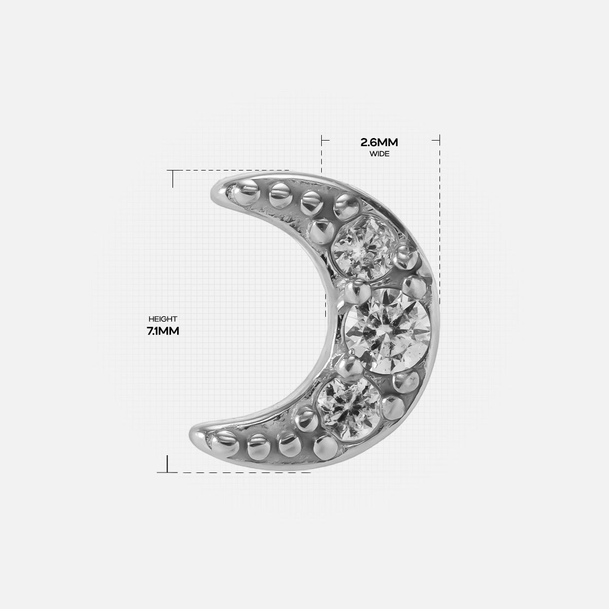 STARLIT MOON FLAT BACK STUD