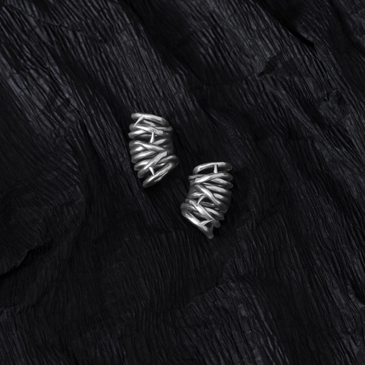 INTERWOVEN THORN EAR CUFFS