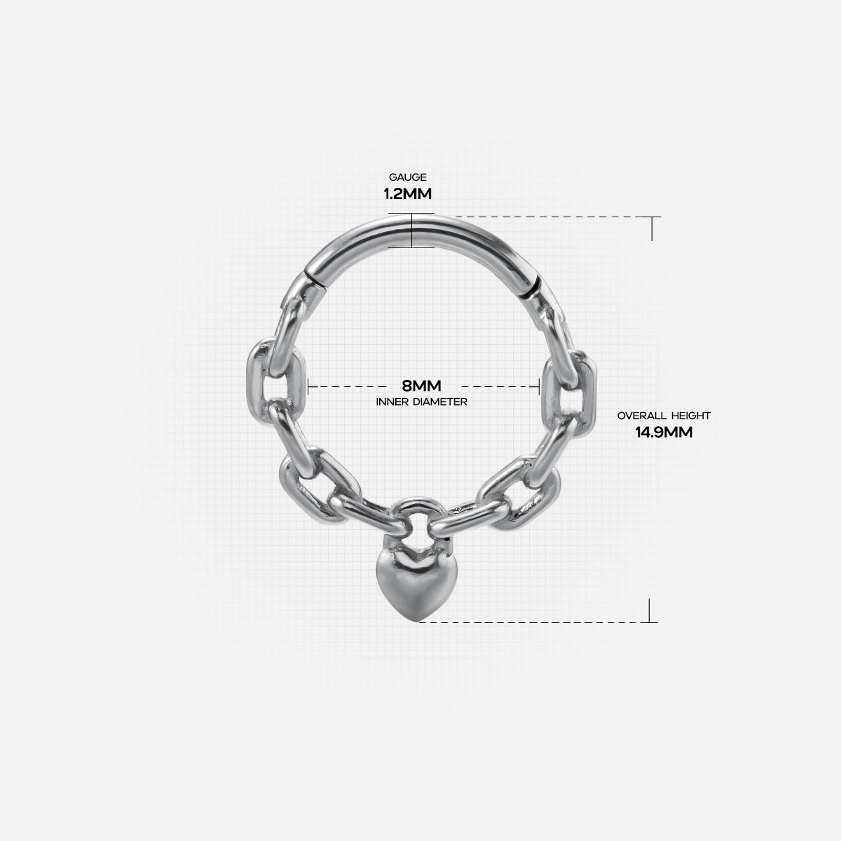 HEARTFELT CHAIN SEPTUM CLICKER