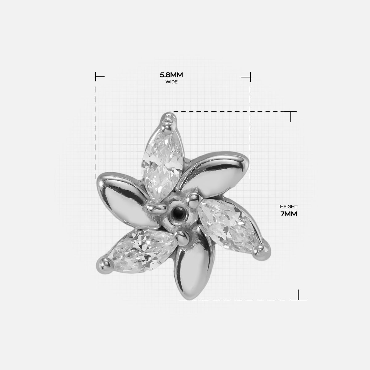ORCHID BLOOM FLAT BACK STUD