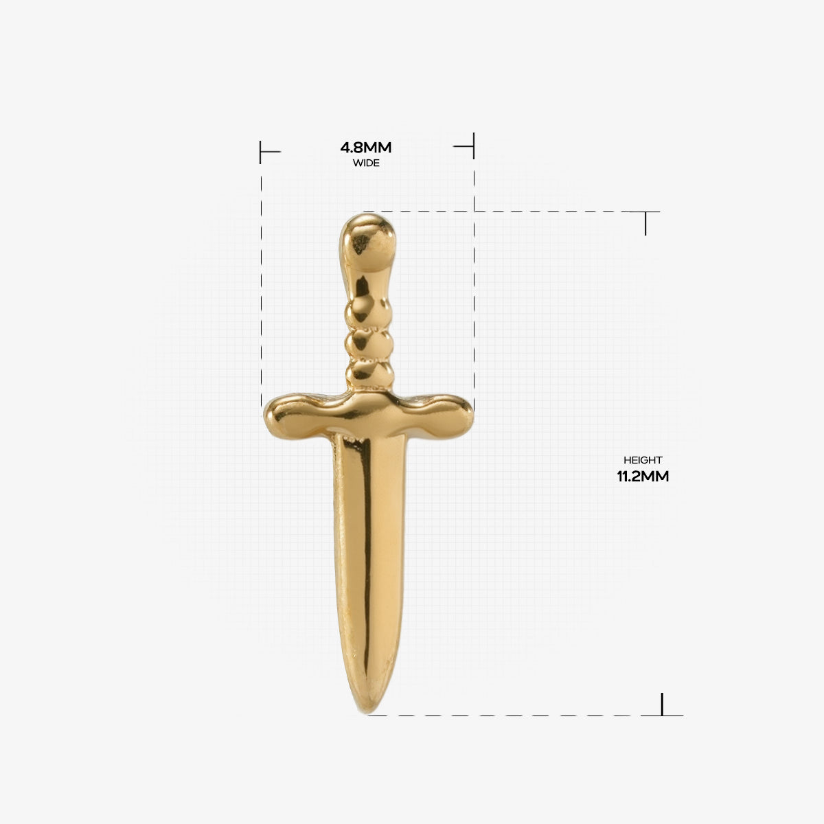 GOLDEN DAGGER FLAT BACK STUD