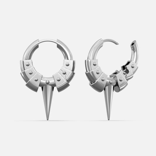 INTERLOCK SPIKE HOOP EARRINGS