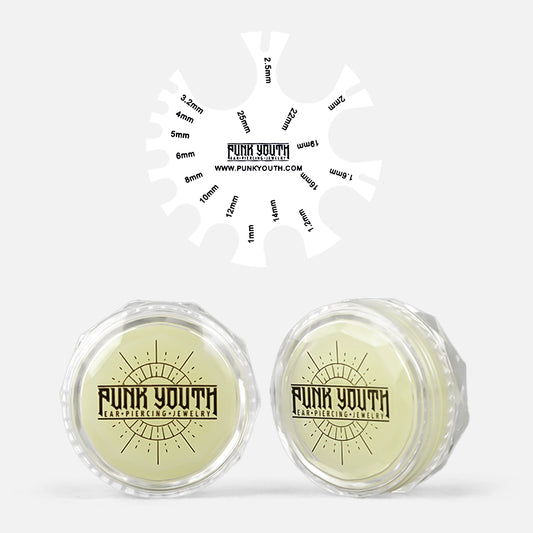 2PCS Ear Stretching & Piercing Balm + 1PCS Size Measure Tool