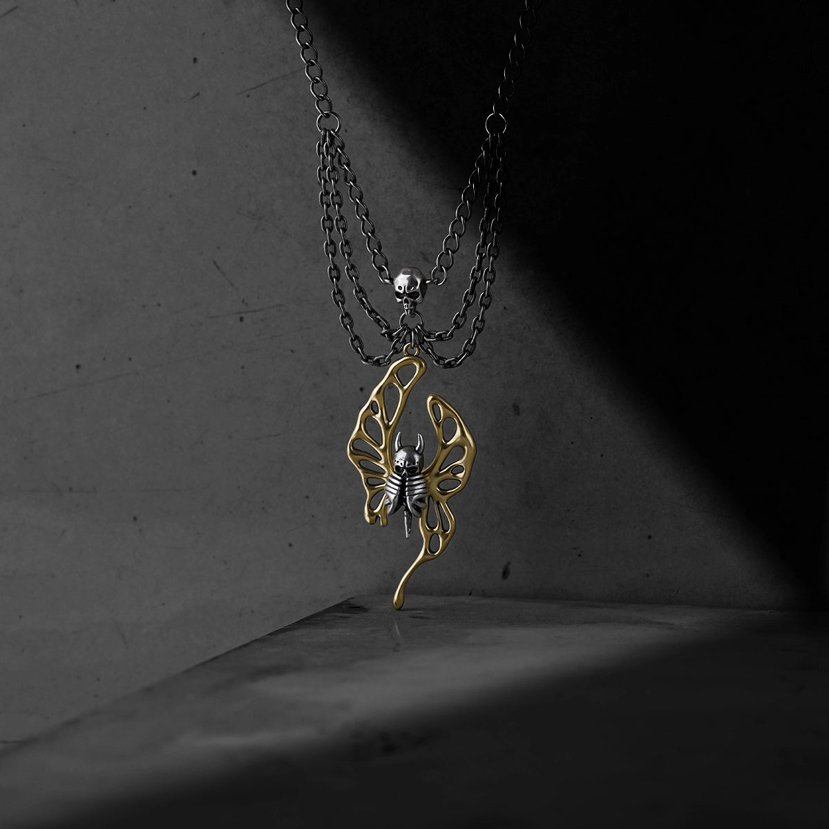 ETHEREAL MOTH SKULL NECKLACE