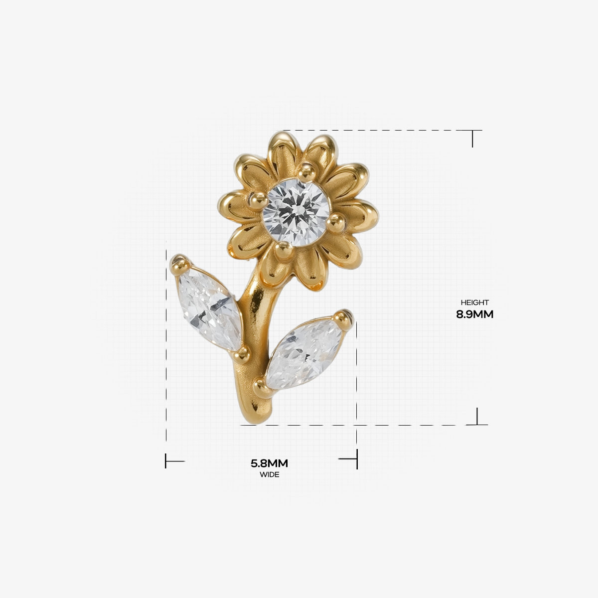 DAISY SHINE FLAT BACK STUD
