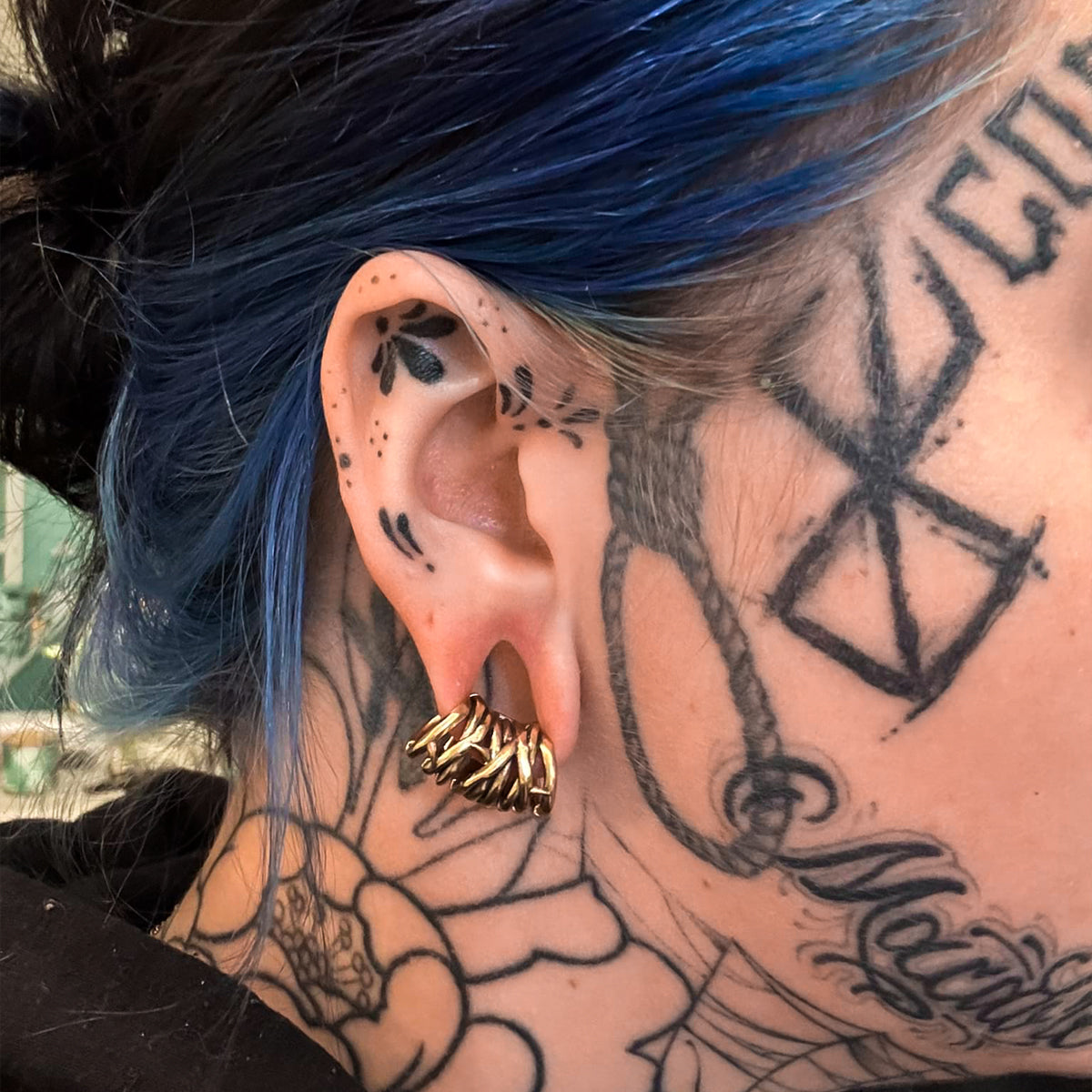 INTERWOVEN THORN EAR CUFFS
