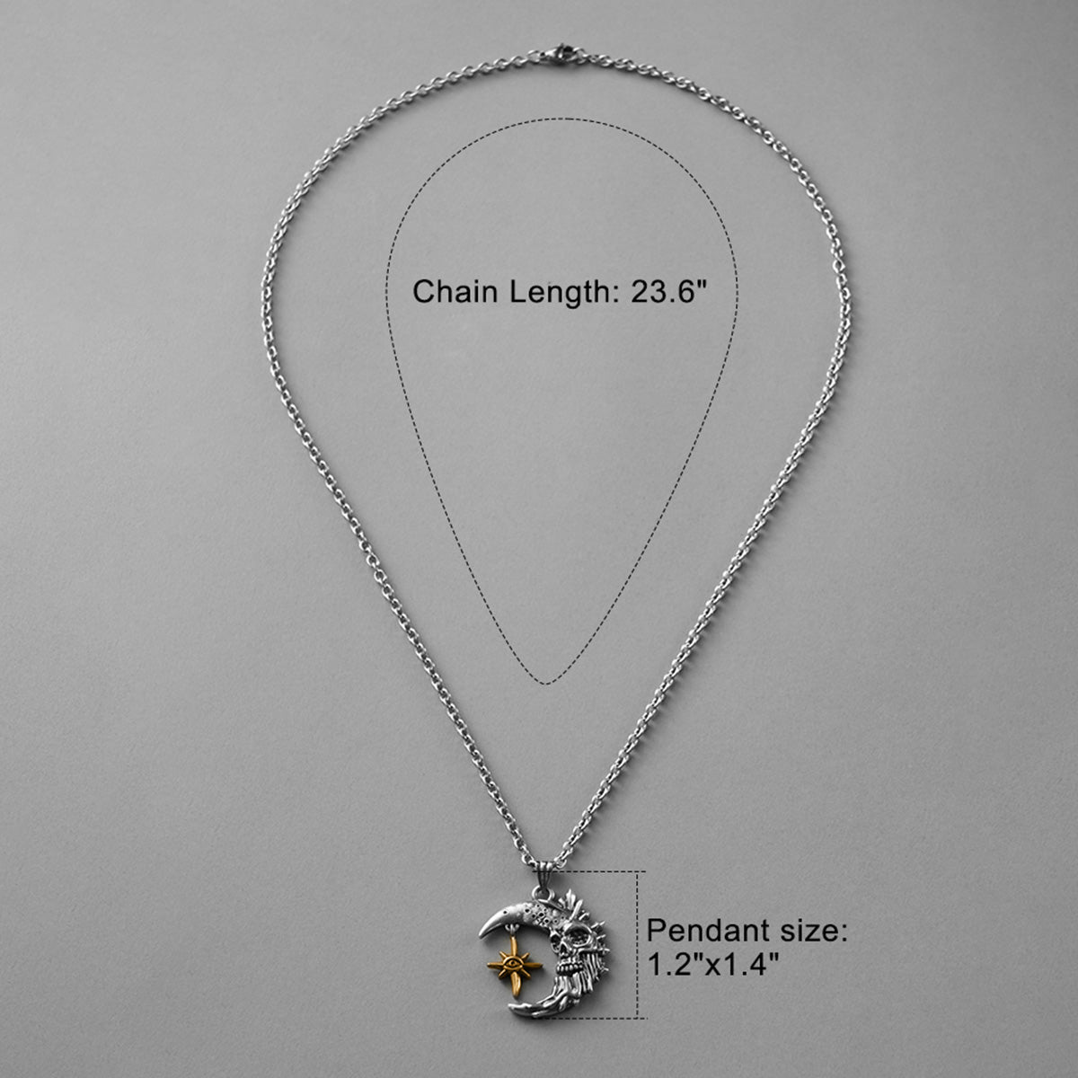 MYSTIC MOON SKULL NECKLACE