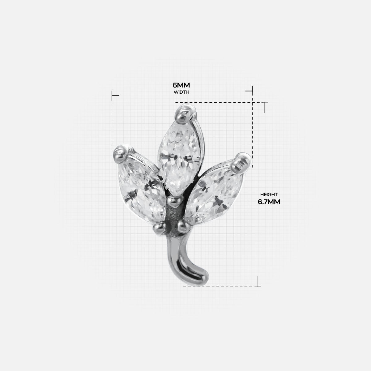 LEAF FLAT BACK STUD
