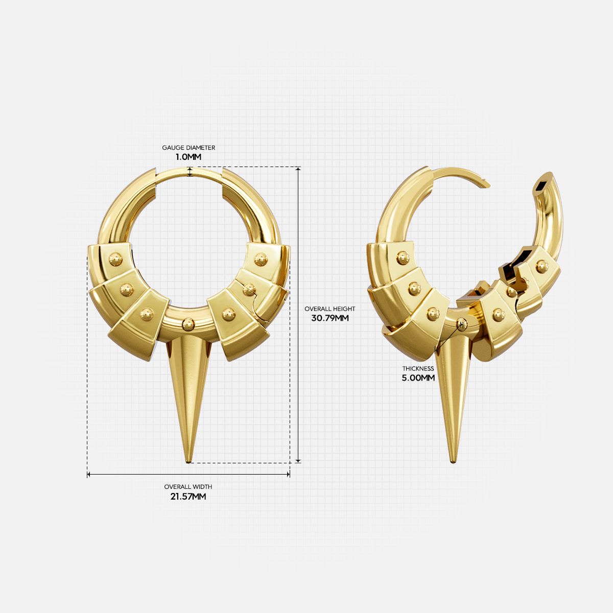 INTERLOCK SPIKE HOOP EARRINGS