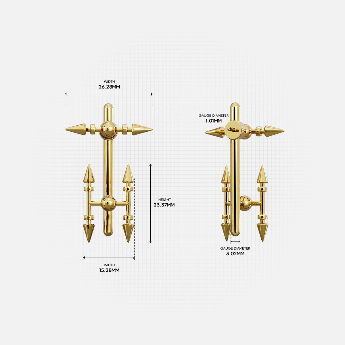 SPIRE AXIS STUD EARRINGS