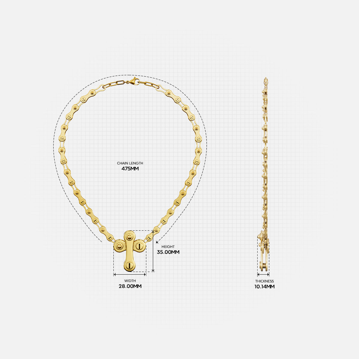 INDUSTRIAL CROSS NECKLACE