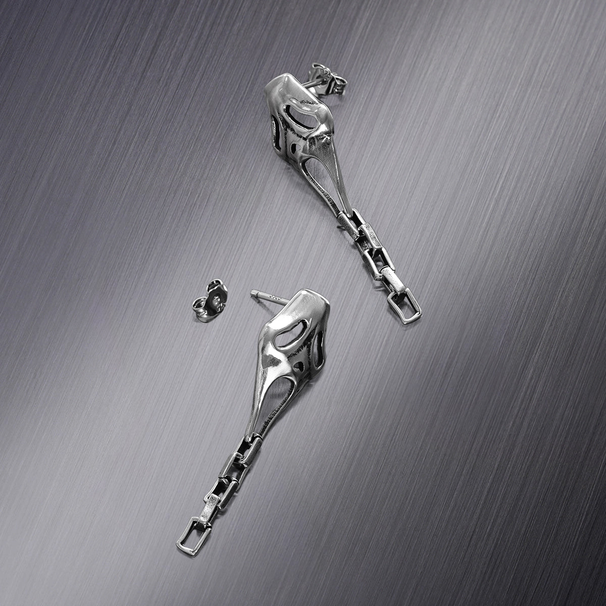 SKULL CHAIN EARRINGS