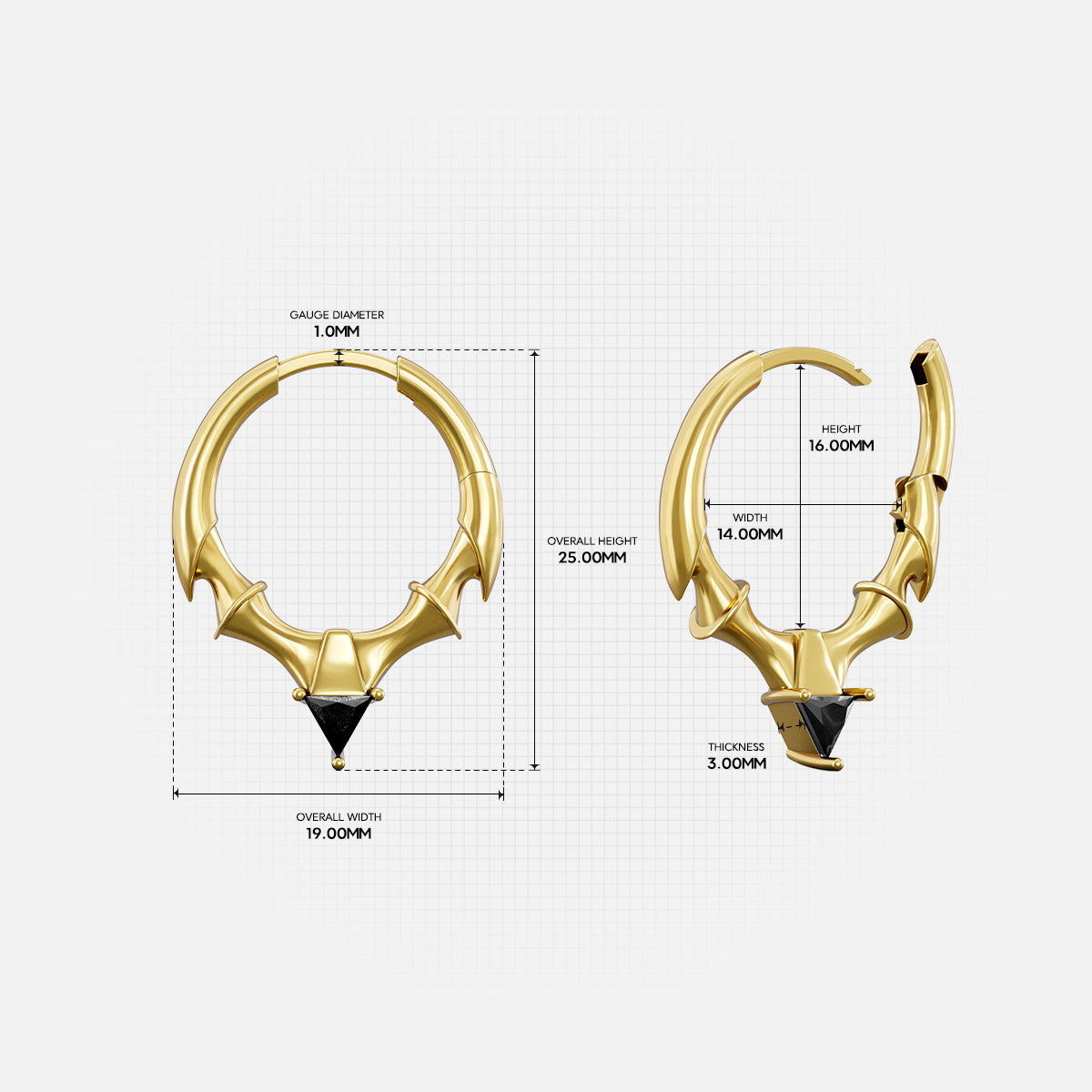 CREST STONE HOOP EARRINGS