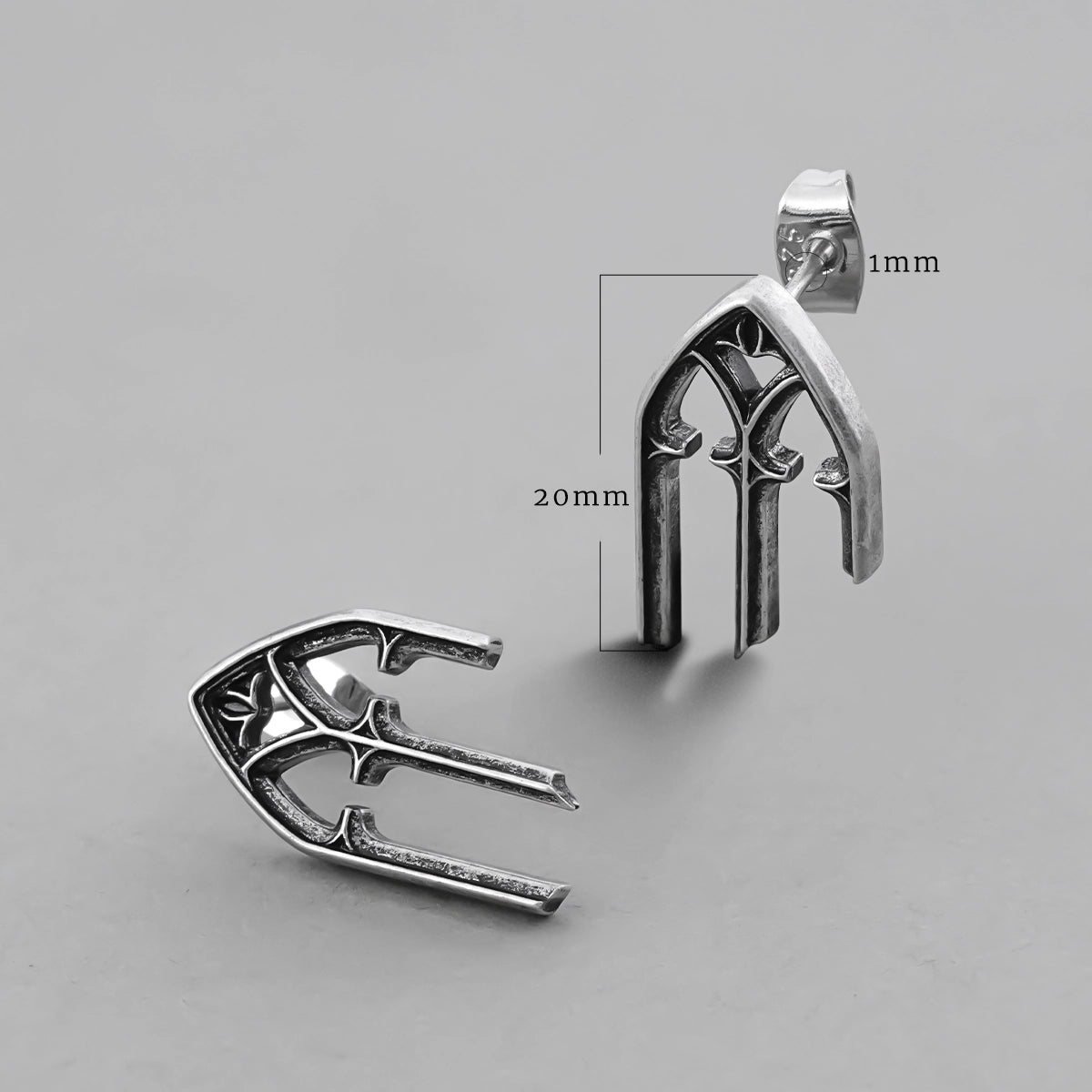 GOTHIC ARCH ELEGANCE STUD EARRINGS