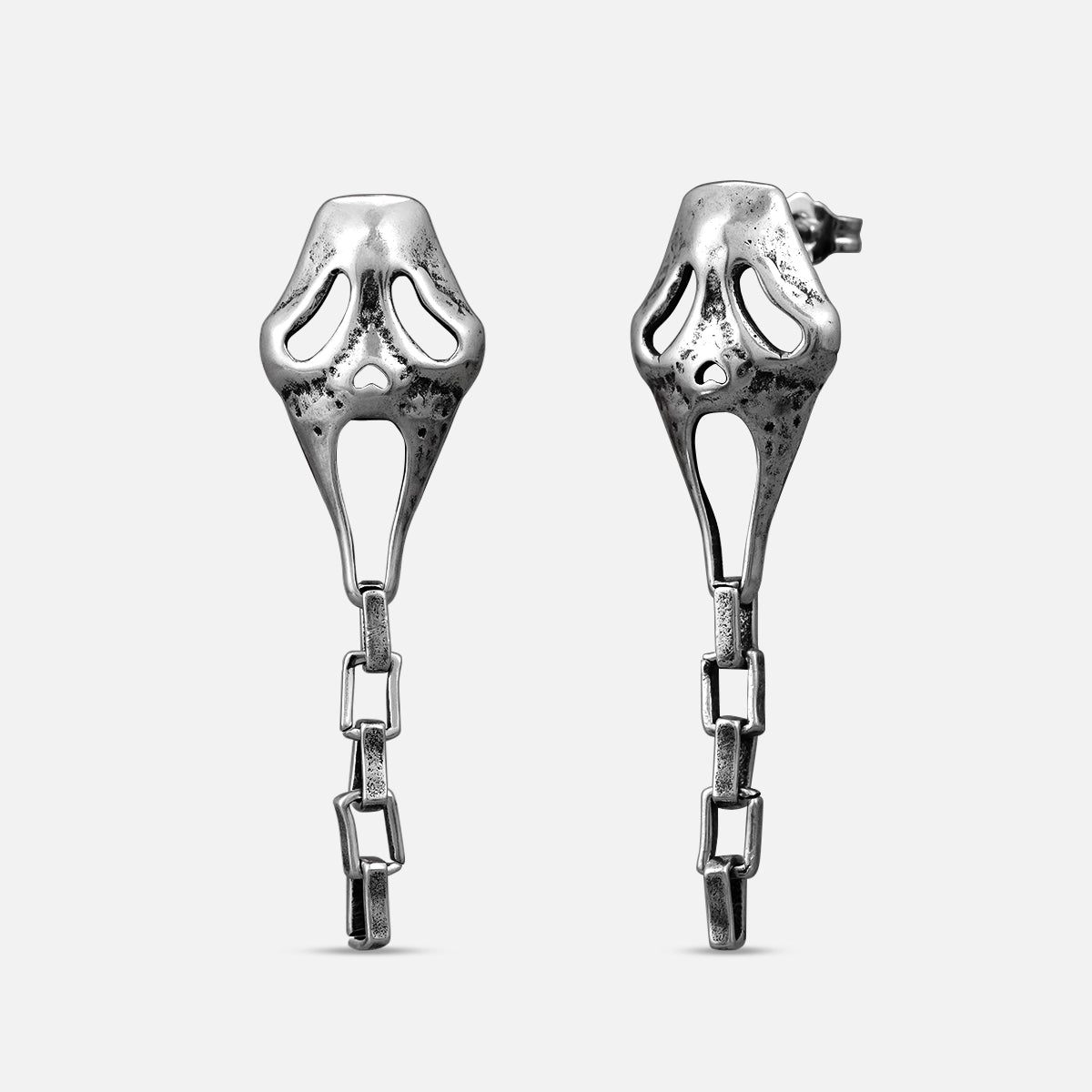SKULL CHAIN EARRINGS