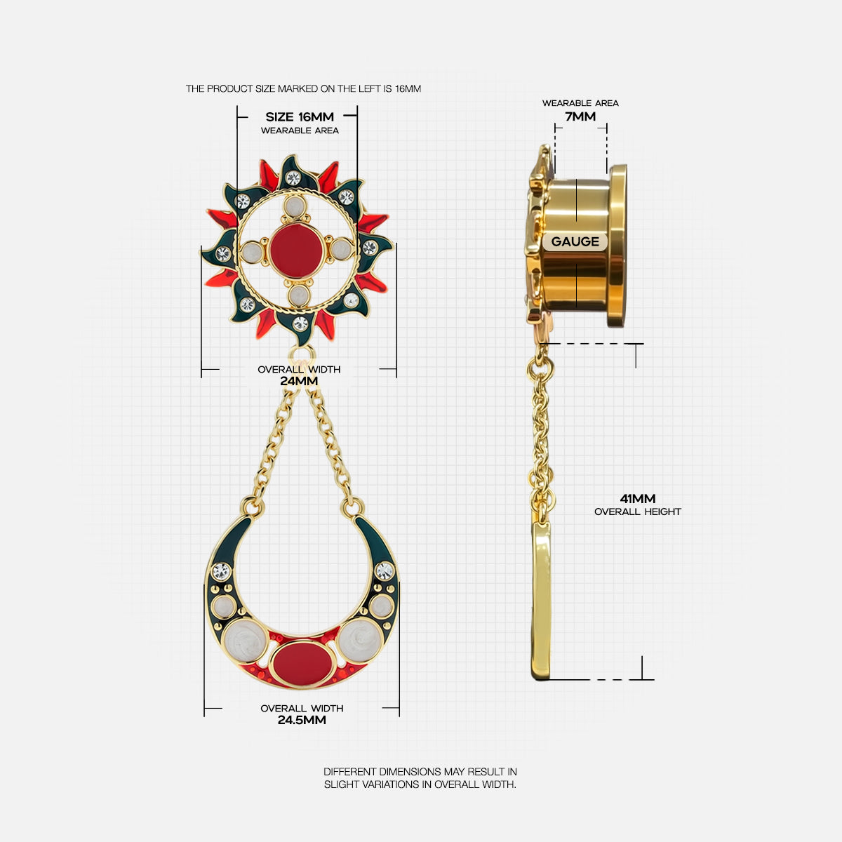 SUNFIRE CRESCENT DANGLES