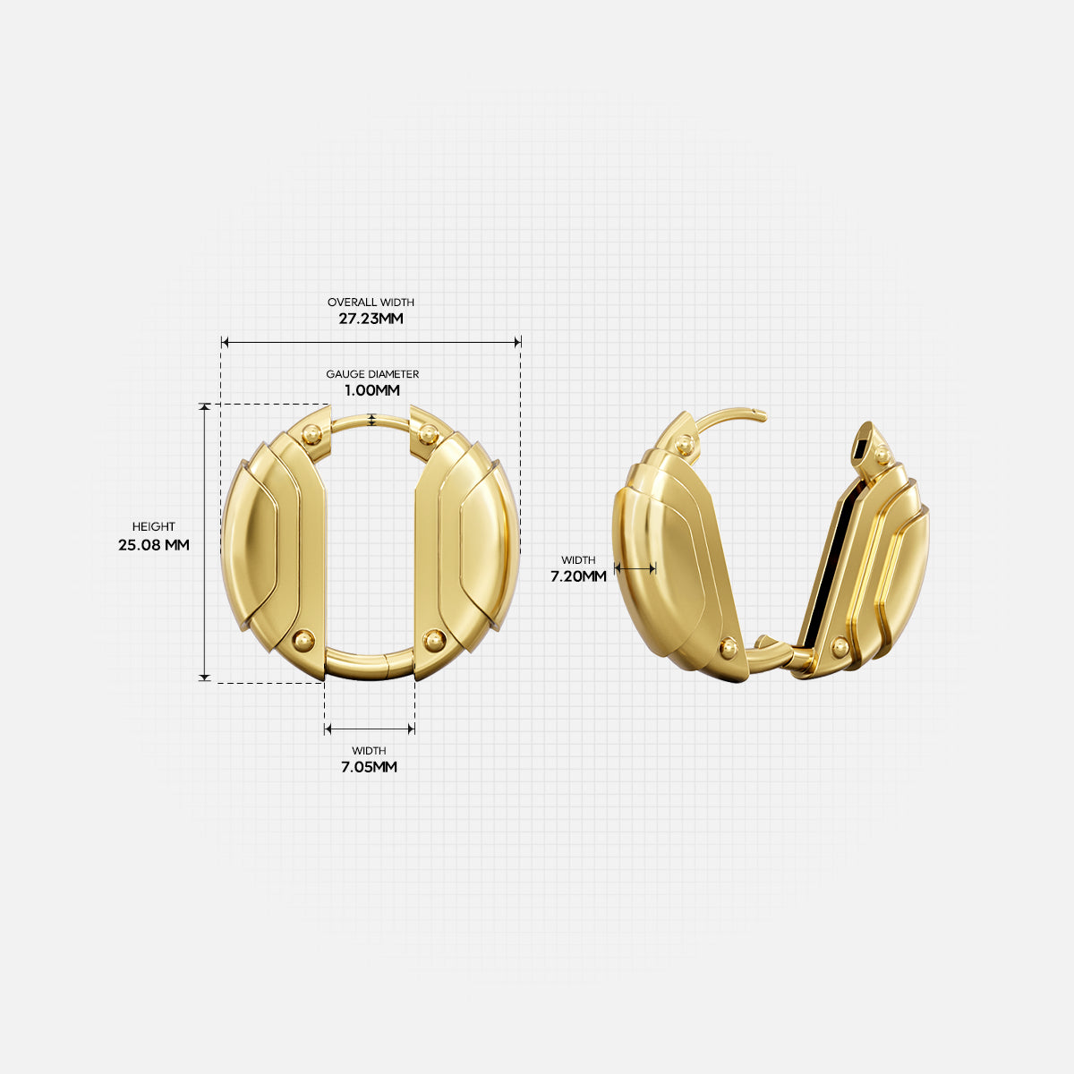 LAMINAR GUARD HOOP EARRINGS
