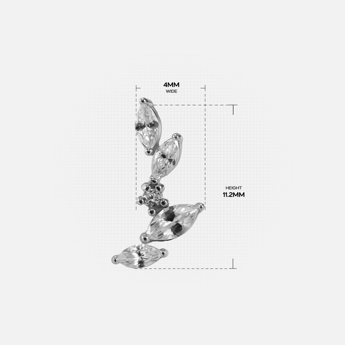 RADIANT LEAVES FLAT BACK STUD