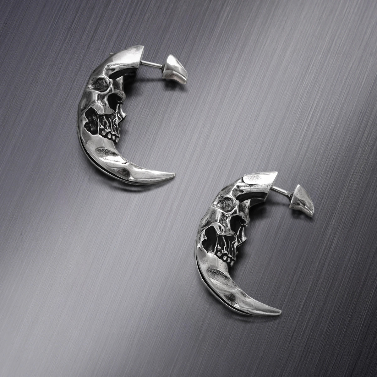 CRESCENT SKULL EARRINGS