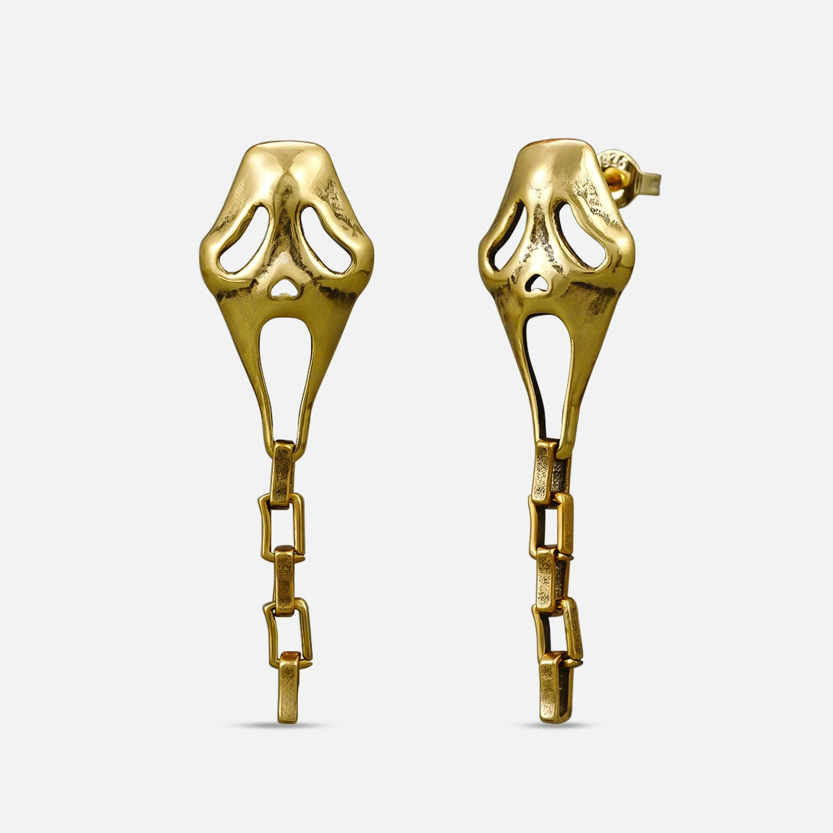 SKULL CHAIN EARRINGS