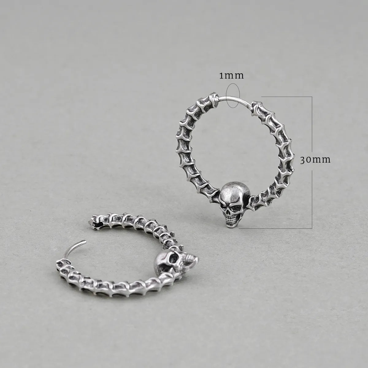 REQUIEM SKULL HOOPS EARRINGS