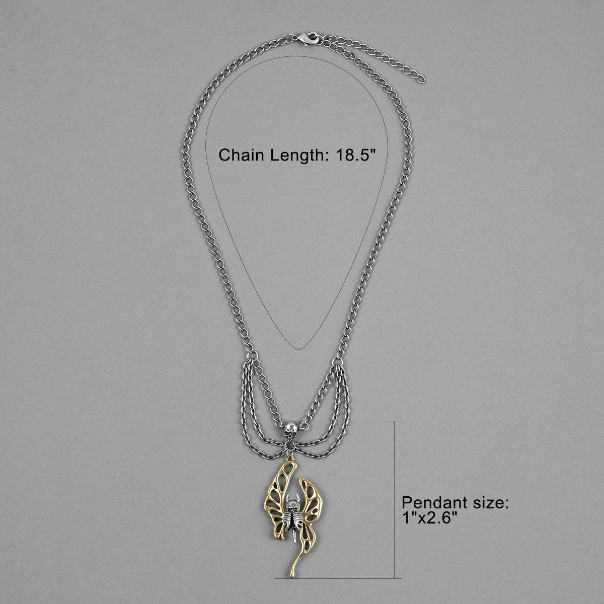 ETHEREAL MOTH SKULL NECKLACE