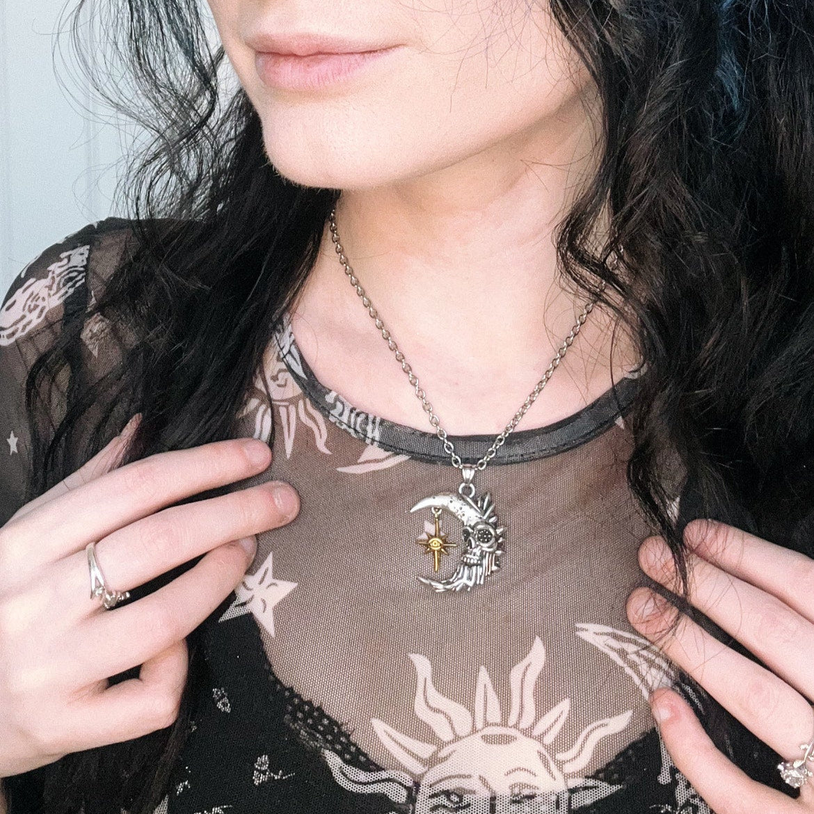MYSTIC MOON SKULL NECKLACE