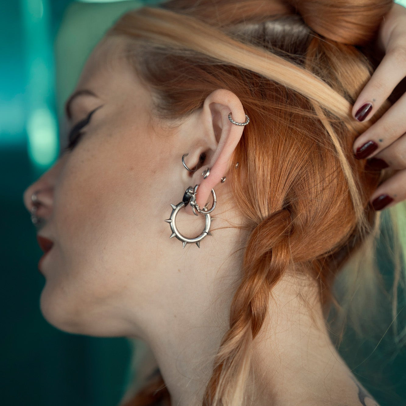 REBEL SPIKE HOOP EARRINGS