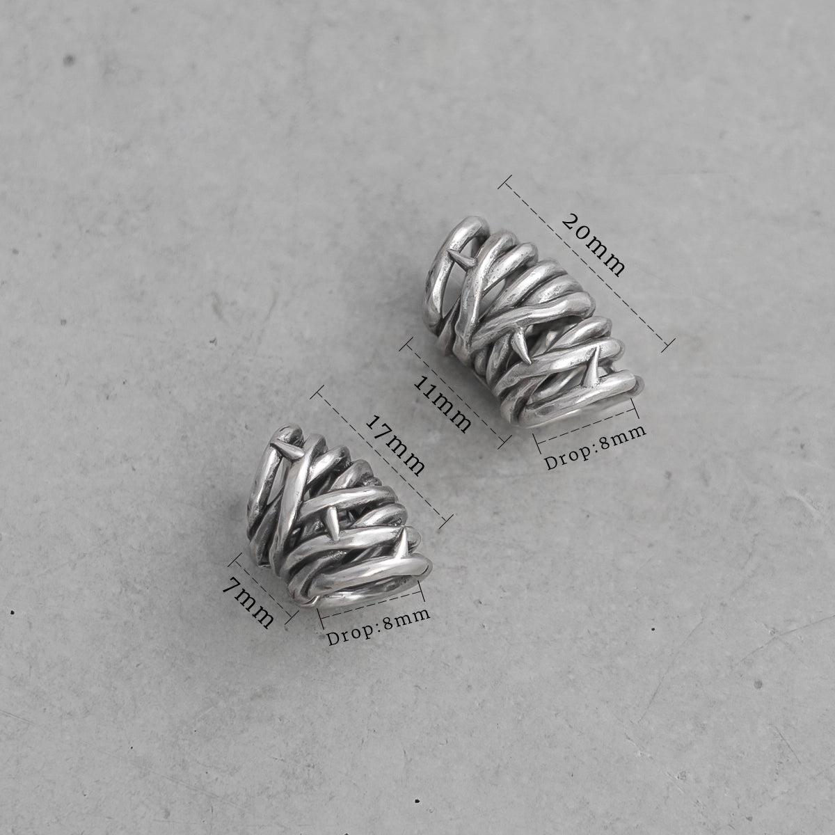 INTERWOVEN THORN EAR CUFFS