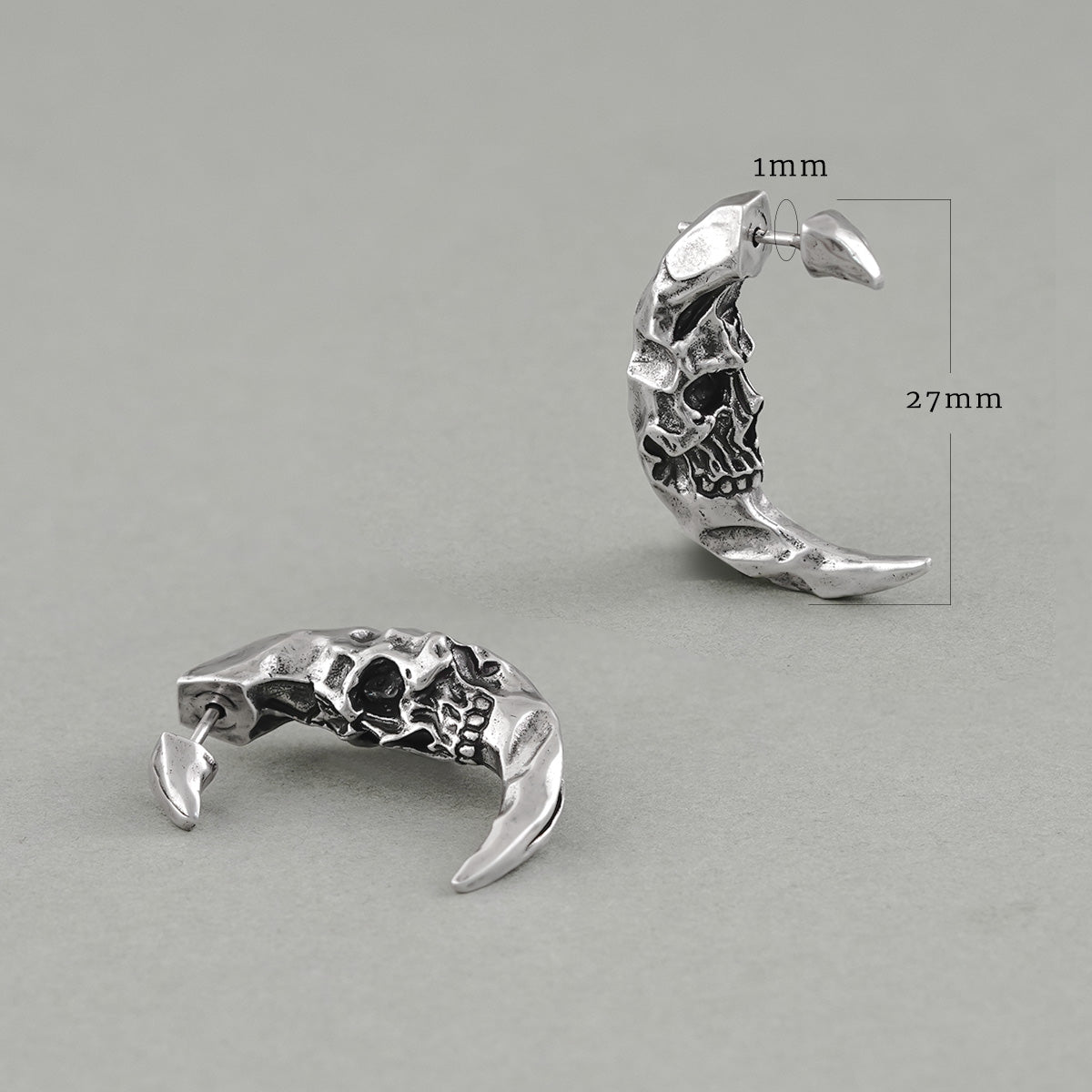 CRESCENT SKULL EARRINGS