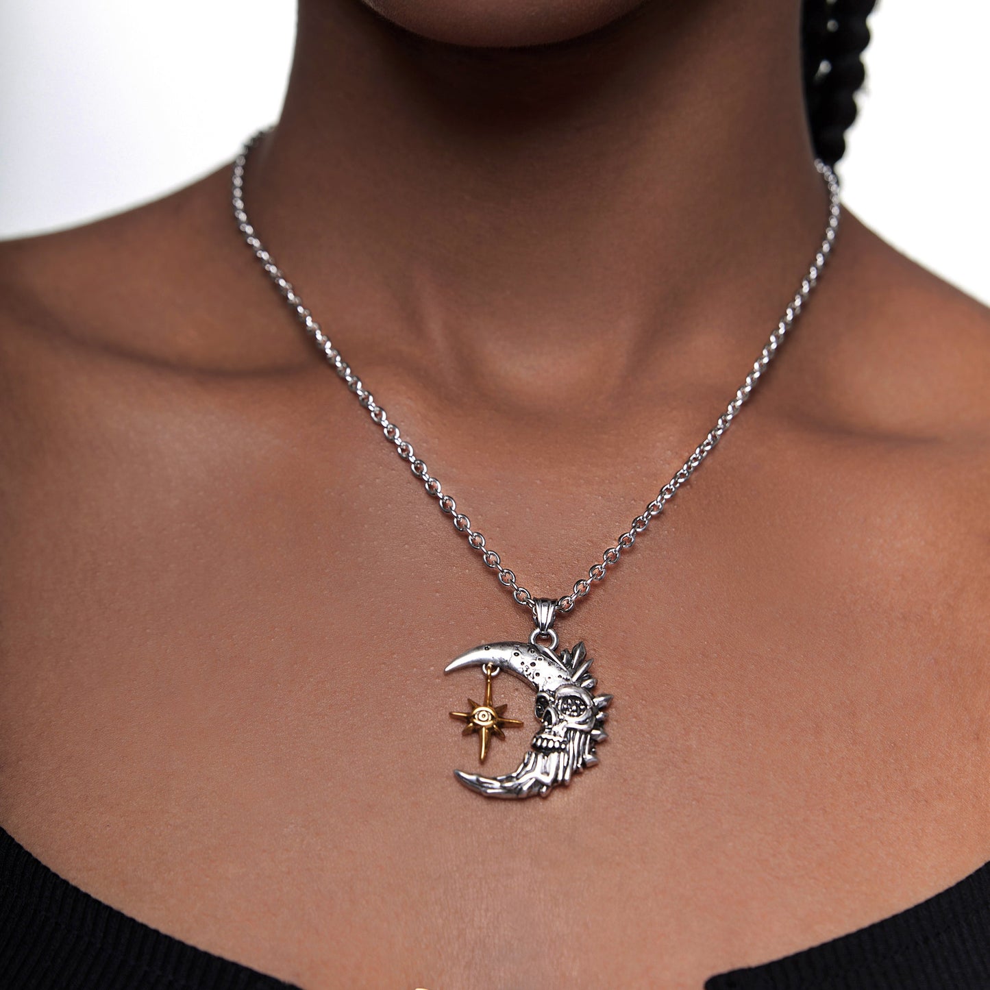 MYSTIC MOON SKULL NECKLACE