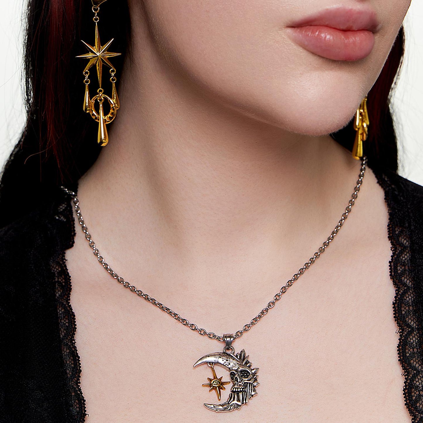 MYSTIC MOON SKULL NECKLACE