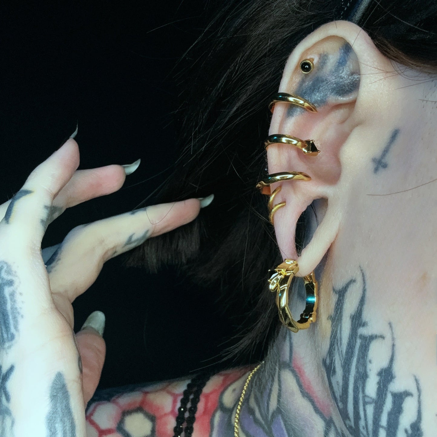 TWIN FANG EAR CUFFS