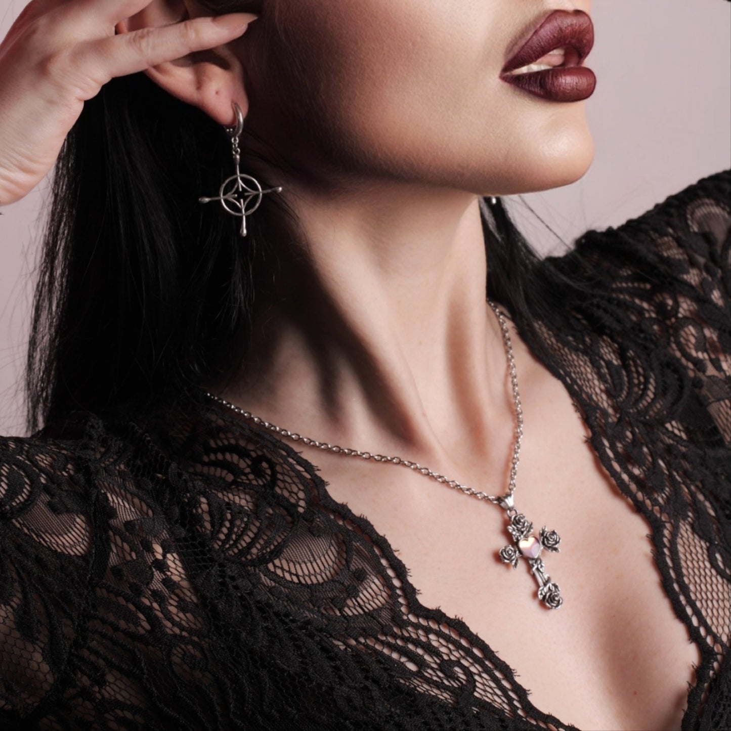 SACRIFICE AND BEAUTY CROSS NECKLACE