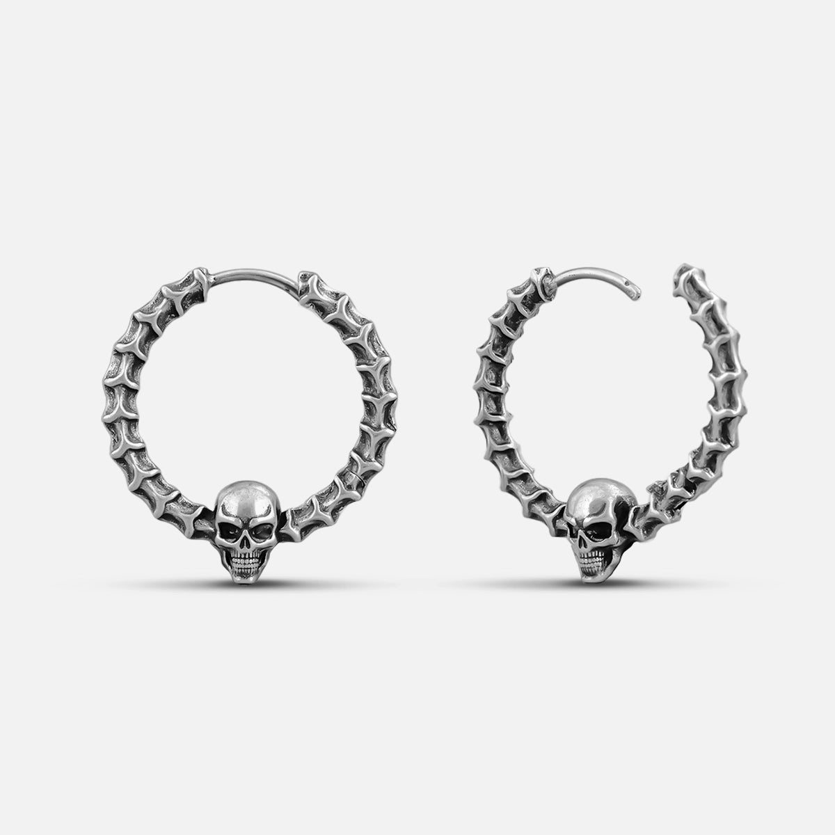 REQUIEM SKULL HOOPS EARRINGS