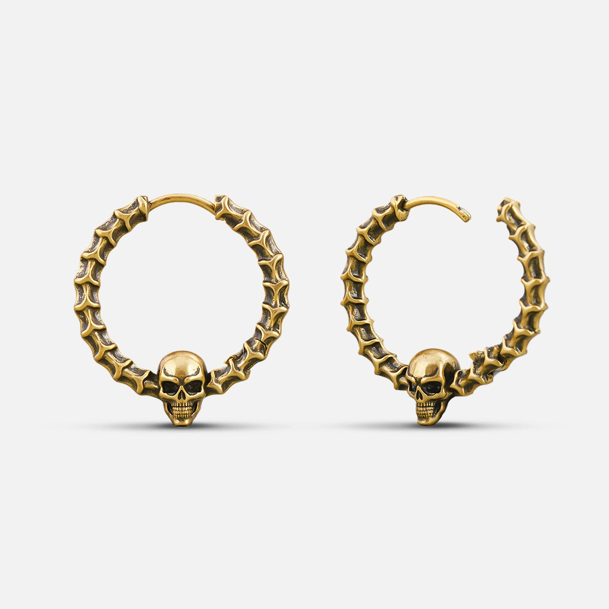 REQUIEM SKULL HOOPS EARRINGS