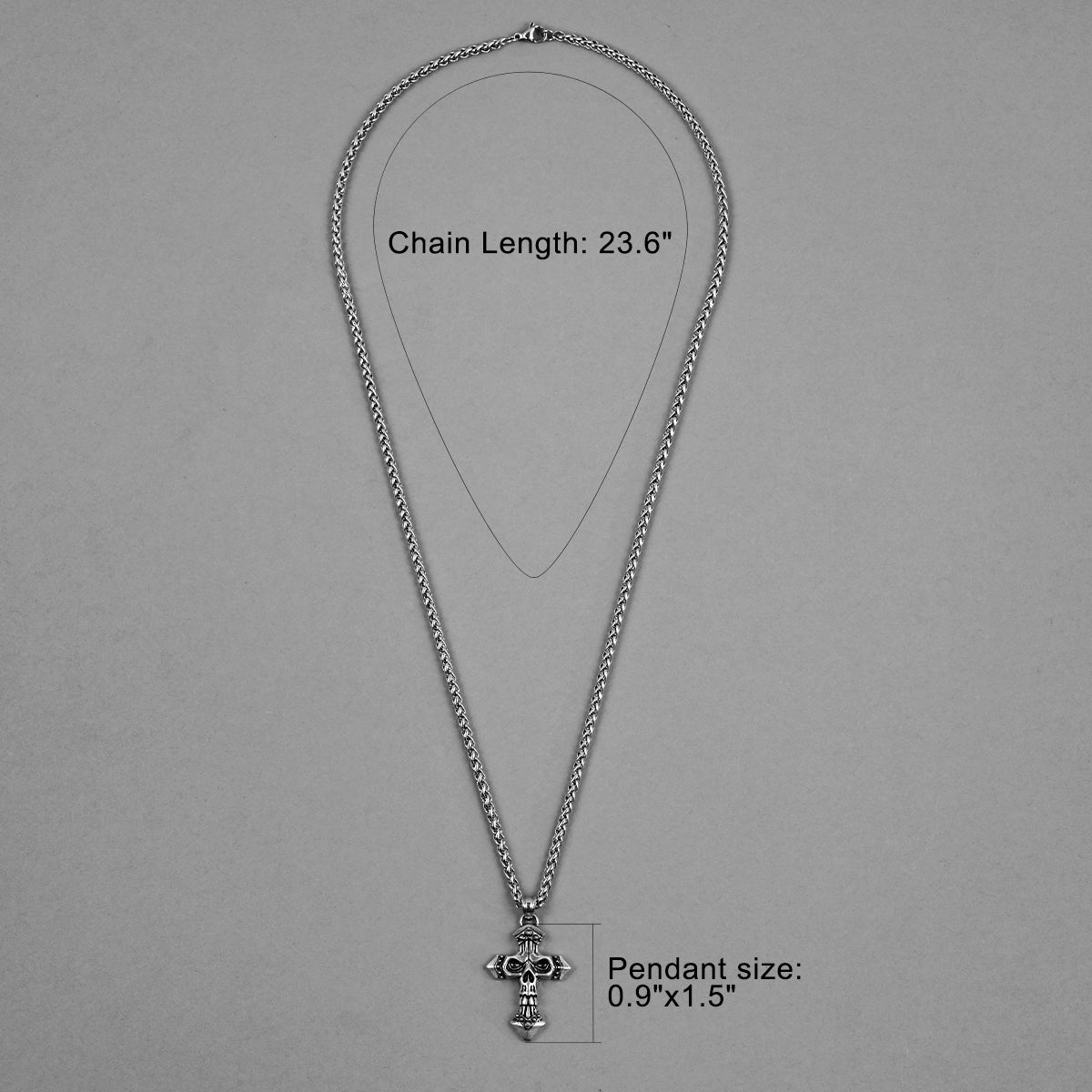 SKULL CROSS NECKLACE