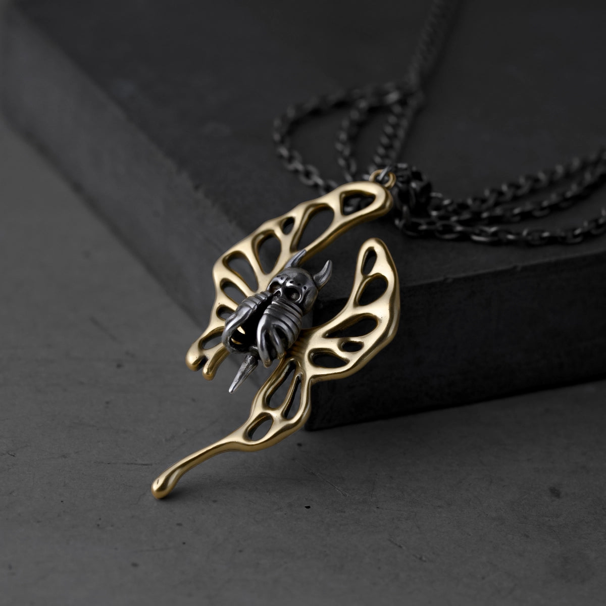 ETHEREAL MOTH SKULL NECKLACE