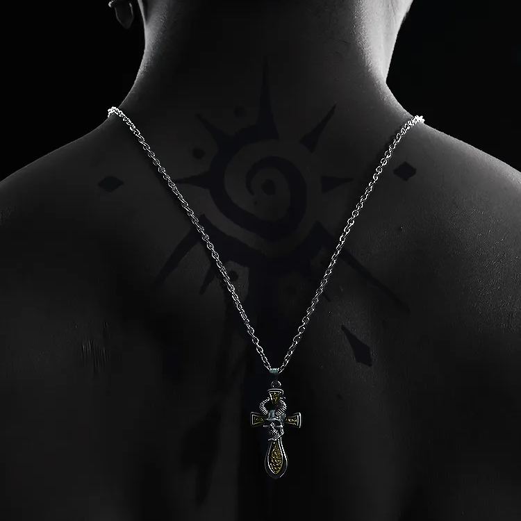 REBELLIOUS SKULL CROSS NECKLACE