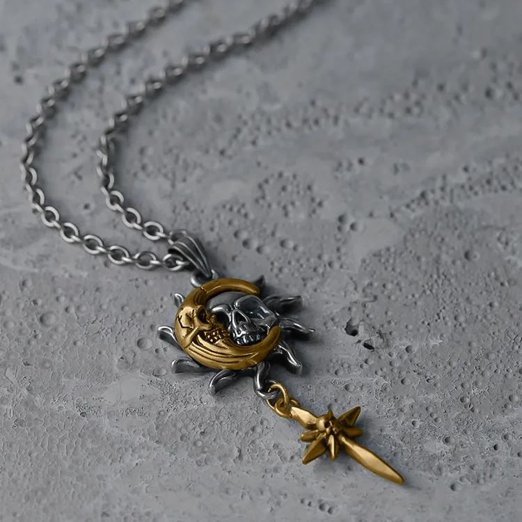 Totenkopf-Halskette „Ewiger Kreis“