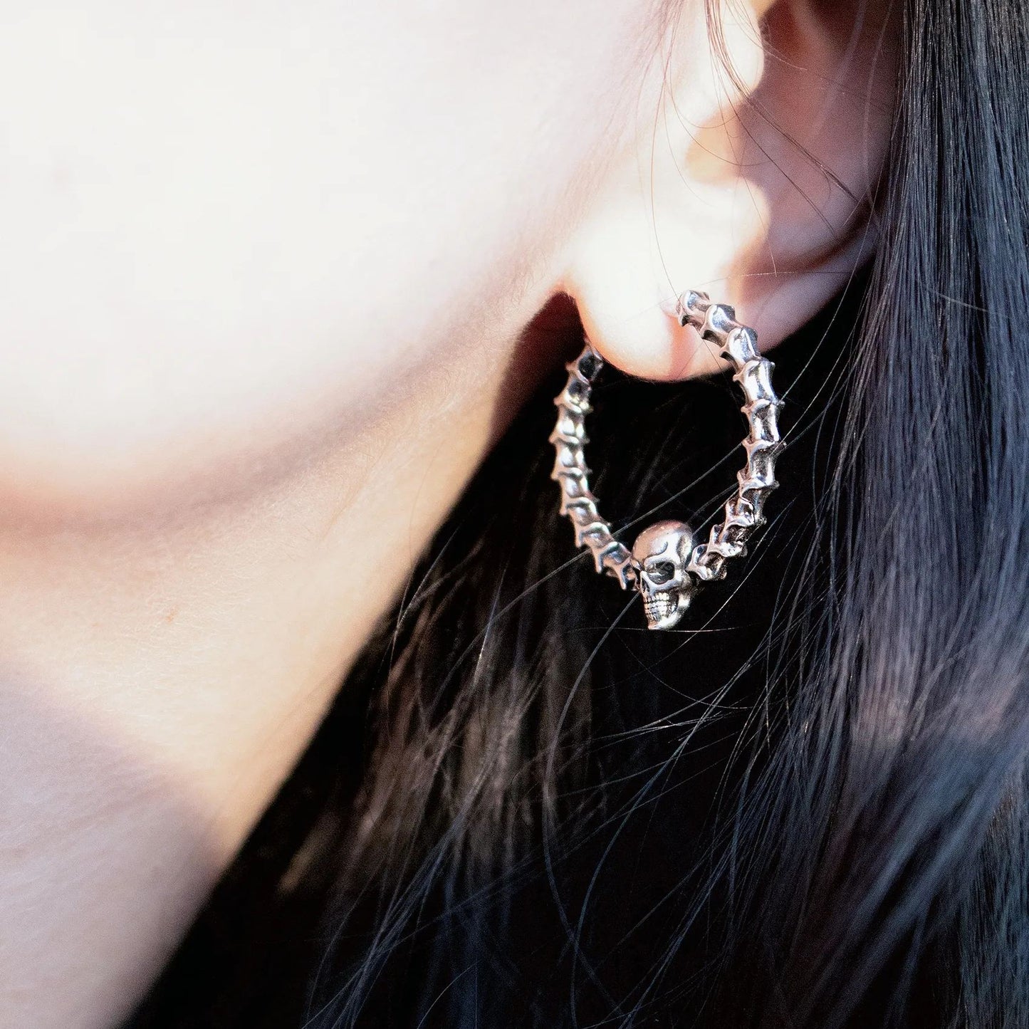 REQUIEM SKULL HOOPS EARRINGS