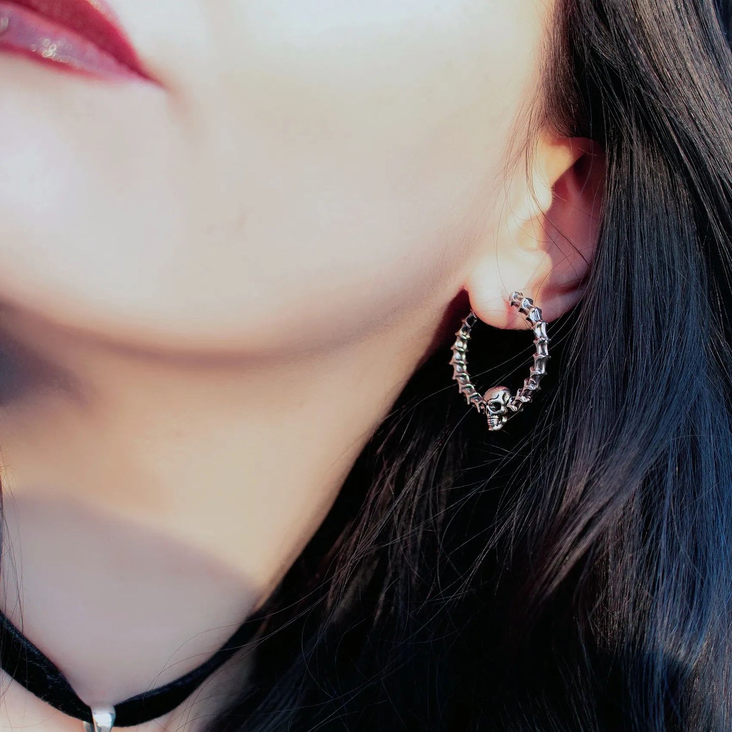 REQUIEM SKULL HOOPS EARRINGS