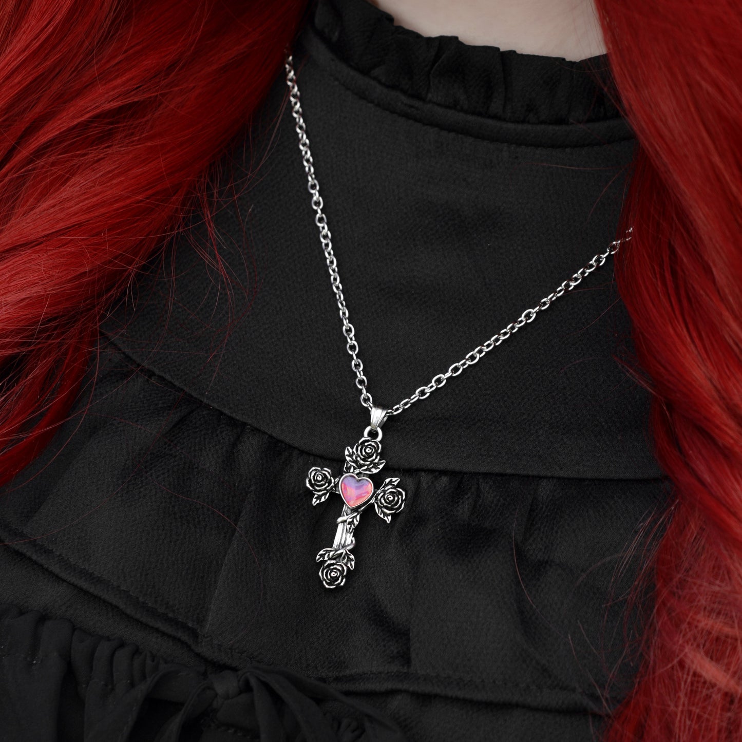 SACRIFICE AND BEAUTY CROSS NECKLACE