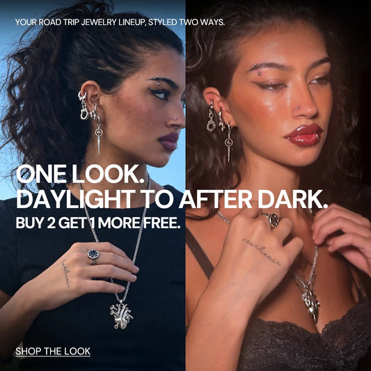 PunkYouth Daylight to After Dark jewelry look styled two ways