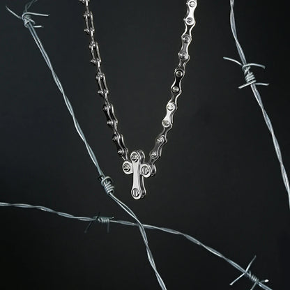 INDUSTRIAL CROSS NECKLACE